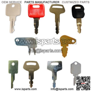 Set of 10 Most Common Heavy Equipment Ignition Keys Used On Construction Sites