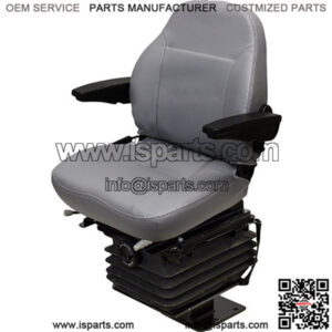 Fold-Down Gray Vinyl Seat With Armrests Fits Case Backhoe 580