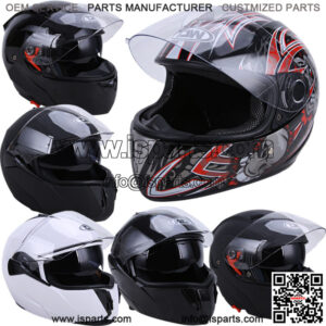 Motorcycle Full Face/Dual Visors Modular Flip-Up Helmet DOT Approved M L XL XXL