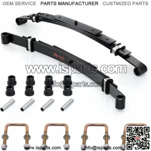 Golf Cart Heavy Duty Rear 4 Leaf Springs Fit EZGO TXT Electric 94-up & Bushings