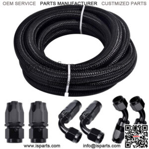 Cross-border hot-selling car modification AN8 black braided nylon oil pipe oil cooling connector set 3 meters / 6 meters