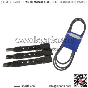 3 Blades & 1 Deck Belt Kit 48" Deck For John Deere Mower L120 L130; 785-704