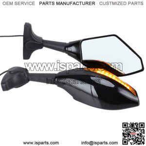 For Yamaha YZF R1 R6 FZ1 FZ6 600R R3 Motorcycle Black Mirror LED Turn Signal