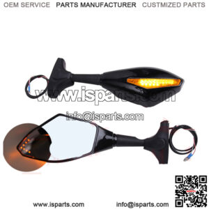 Motorcycle Led Intergrated Turn Signal Side Mirrors for Suzuki Ducati Sport Bike
