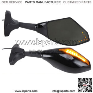 MOTORCYCLE REAR VIEW SIDE MIRROR WITH LED TURN SIGNAL FOR KAWASAKI HONDA SUZUKI