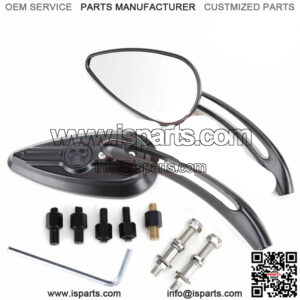 Motorcycle Skull Rearview Side Mirrors For Harley Dyna Electra Road Glide Black