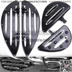 Front & Rear Driver Floorboards Foot Pedal Peg CNC For Harley Road King Softail