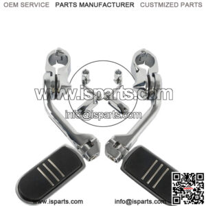 Chrome Long Highway Foot Pegs Peg For Harley Road King Street Glide 1-1/4" Bars