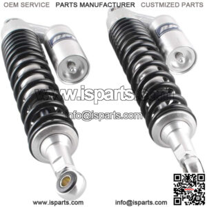 Universal Shock Absorber, 400mm 15.75" Eye To Eye Air Shock with Round End, Compatible with Honda Suzuki Kawasaki Yamaha Dirt Bike Go Kart ATV Dual Sport Street Bike, Silver