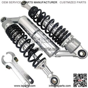 12.60in 320mm Universal Motorcycle Rear Air Shock Absorbers For Yamaha Kawasaki Honda Suzuki Pit Dirt Bike Quad ATV Go Kart (Black&Silvery)