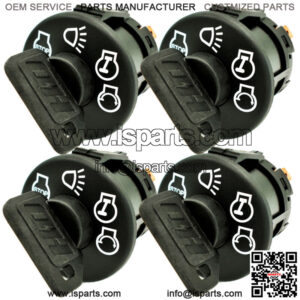 (4 Pack) Ignition Switch fits John Deere GY20074 AM133597 GY20680 w/8 KEYS