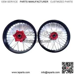 17" 7 Series Black Circle Honda CRF CNC Red Wheels (19.067 19.054)