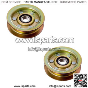 (2) Flat Idler Pulley Fits John Deere L110 L118 L120 L130 GY20067 GY22172