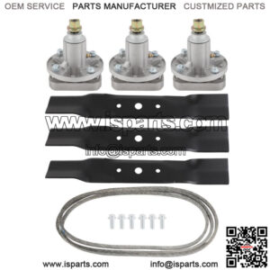 Deck Spindle Blade Belt Kit Fits John Deere L120 L130 GY20785 GY20050