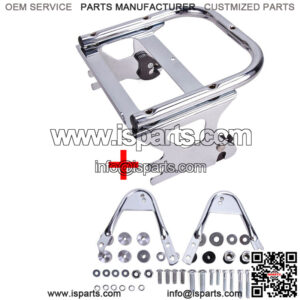 For 97-08 Harley Detachable Two-Up Tour Pack Mount Luggage Rack+Docking Hardware