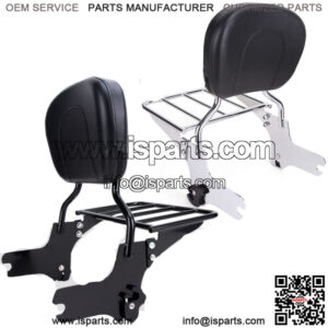 For 97-08 Harley Road King Street Glide Detachable Sissy Bar Backrest With Rack
