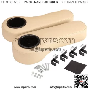 Beige Golf Cart Armrest for Yamaha EZGO Club Car 1" Square Tubes,No Drilled
