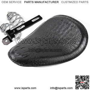 Motorcycle Solo Seat w 3" Spring Bracket Kit for Harley Chopper Bobber Sportster