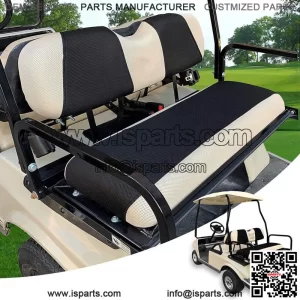 Universal Golf Cart Rear Seat Cover For Yamaha Club Car EZGO Black+Beige