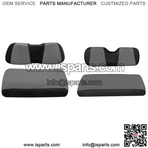 Golf Cart Front Rear Seat Covers For Club Car DS EZGO RXV TXT 4 Passenger - Gray