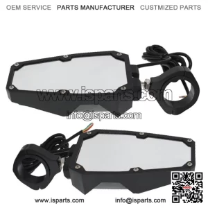 Rear View Side Mirrors w/ LED Lights Fit 1.75"-2" Roll Cage For RZR UTV