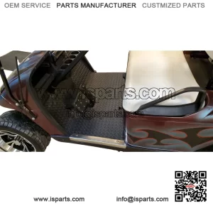 Black Rubber Diamond Plate Floor Mat for EZ-GO TXT 1996 to Current Golf Cart