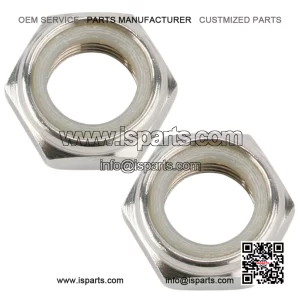 Thin Nylock Axle Nut (1-14) ?C Set of 2, 1" size ?C for Go Kart, Drift Trike, Mini Bike