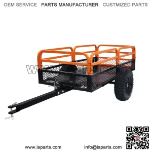 ATV Trailer Steel Dump Cart ?C 1500 lb Capacity 15 Cubic Foot Utility Trailer with Removable Sides for Tractors, ATVs, and UTVs