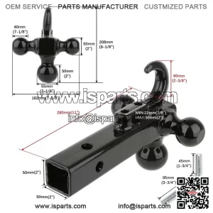 2" Trailer Tow Hitch Receiver for Silverado 1500/2500HD/3500HD - 3-Ball Hook Mount