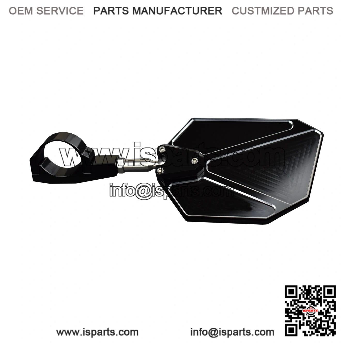 Convex Billet Mirror Kit Designed for Round Bars