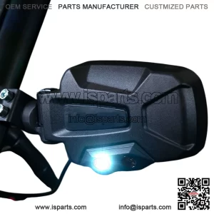 Side View Mirror with Dual-Mode LEDs for 1.75-Inch Round Tube