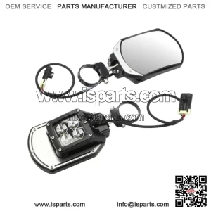 Side Mirrors with Amber Light & Rigid Front Light for Kawasaki Mule/KRX/Teryx