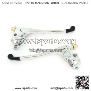 7/8" Chrome Motorcycle Lever Perch Set with Rubber-Tipped Clutch and Drum Brake Levers