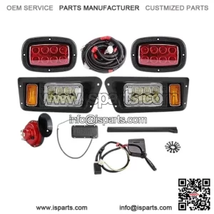 10L0L Complete 12V Golf Cart Light Kit with Headlights, Tail Lights, Turn Signals, Brake Lights, Flasher & Horn