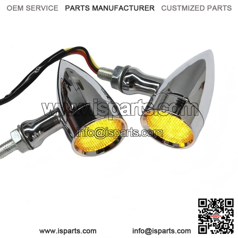 Chrome LED Turn Signals Lights ?C Amber for Yamaha V Star XVS650 XVS950 - Image 2