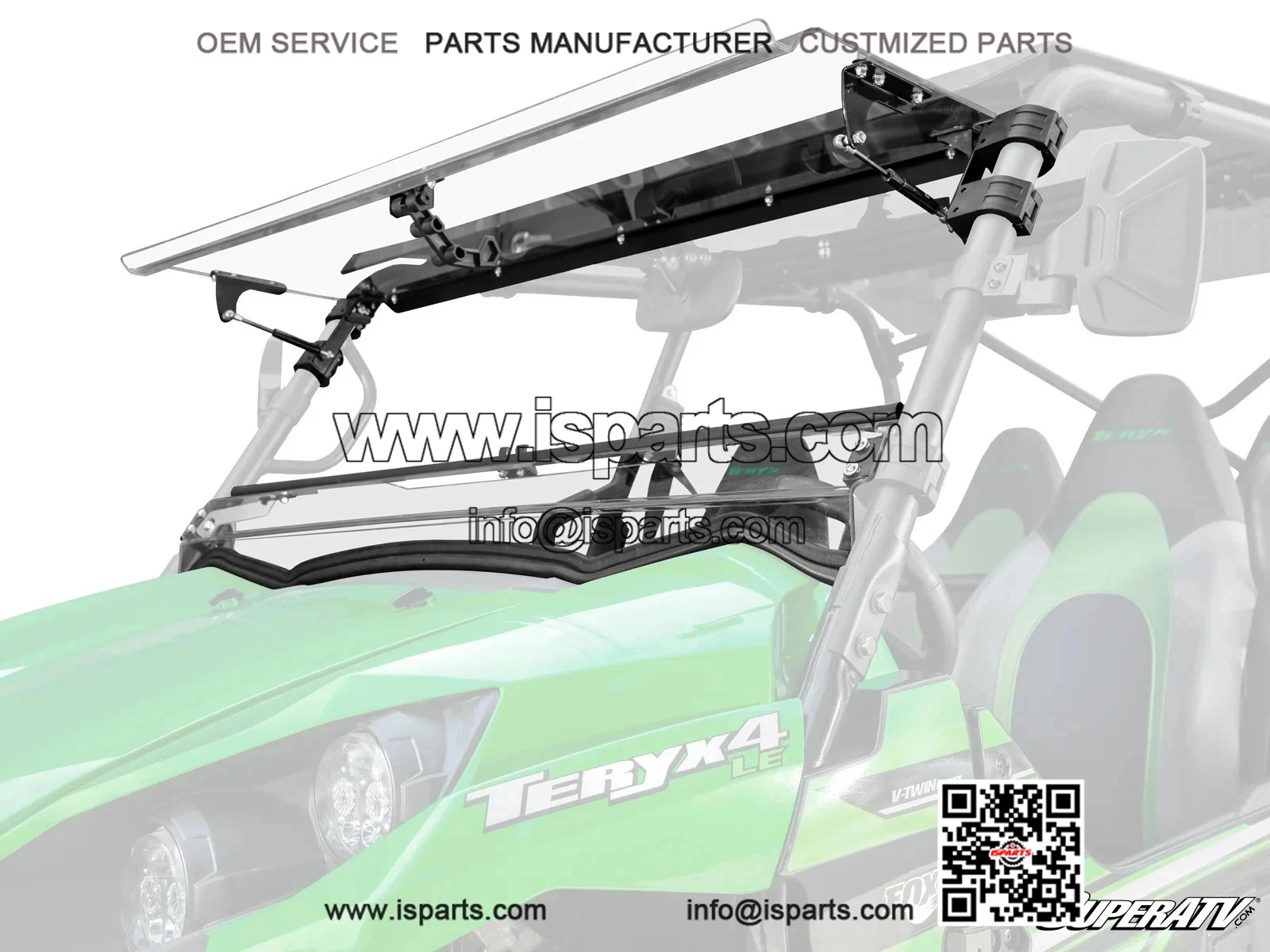 Flip Windshield for Kawasaki Teryx 750, 800 SXS Off Road UTV