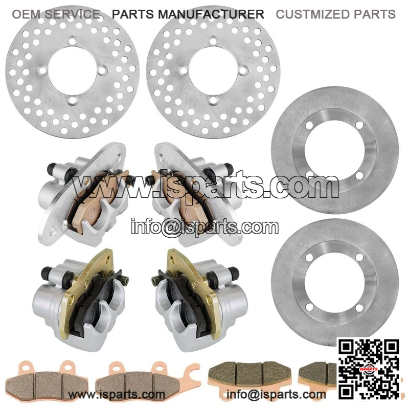 For Yamaha Rhino 700 YXR700 4X4 08-13 Front Rear Brake Caliper Disc Rotor With Pad