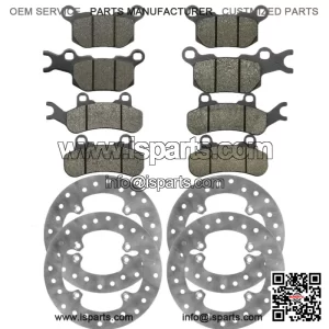 For Yamaha Rhino 660 YXR660 4X4 2004-07 Front Left Brake Caliper Disc Rotor Pads