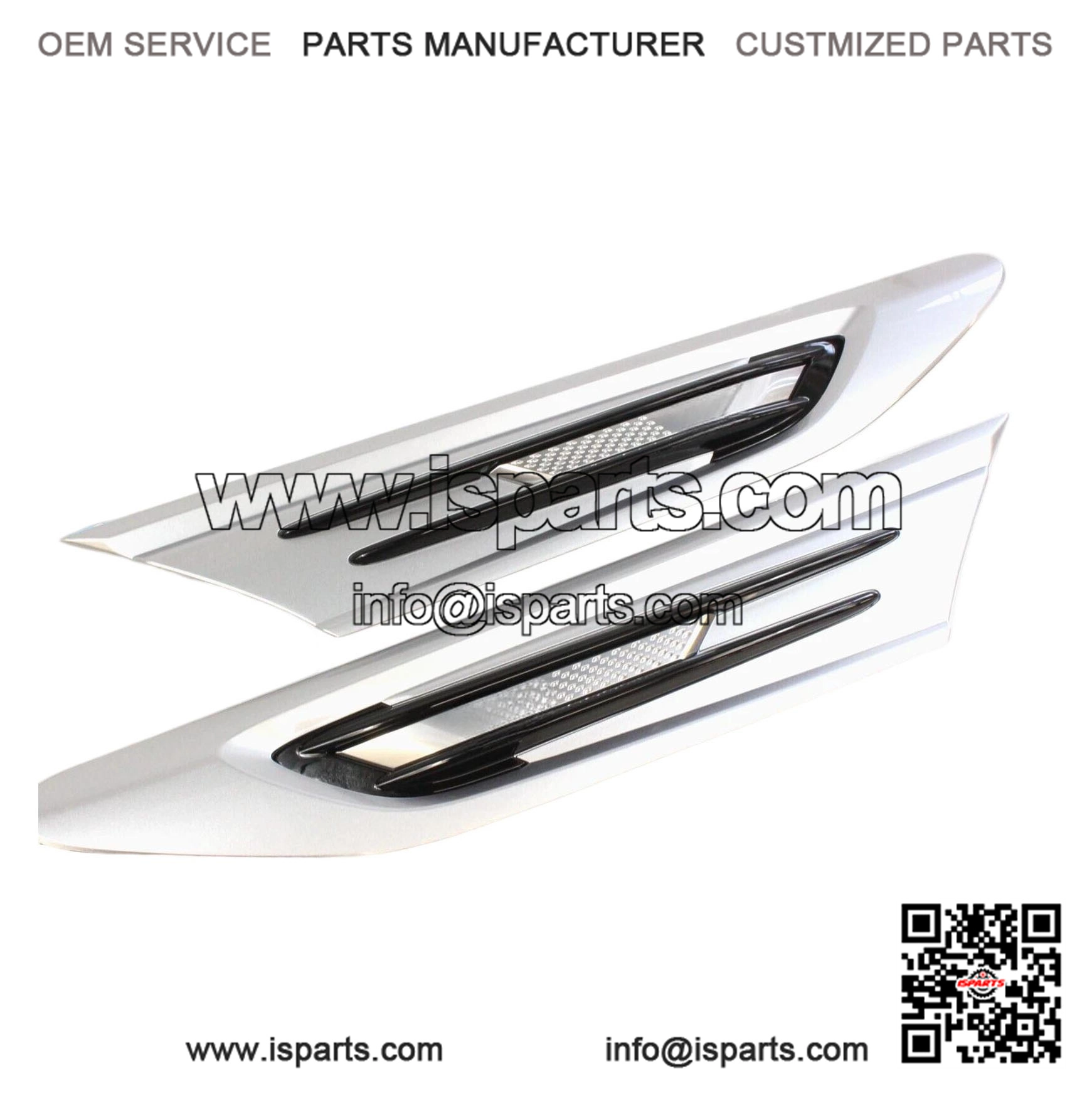 Left & Right Set Front Side Fender Silver Garnish For STI SUBARU BRZ