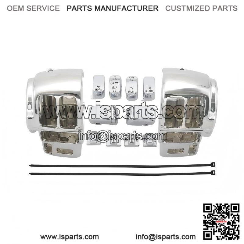 Chrome Hand Control Switch Housing Cover & 10x Button Cap ?C for Harley Touring 96-13