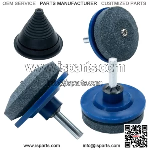 (3pc) Lawn Mower Deck Blade Sharpener Kit with Free Balancer for Mowers