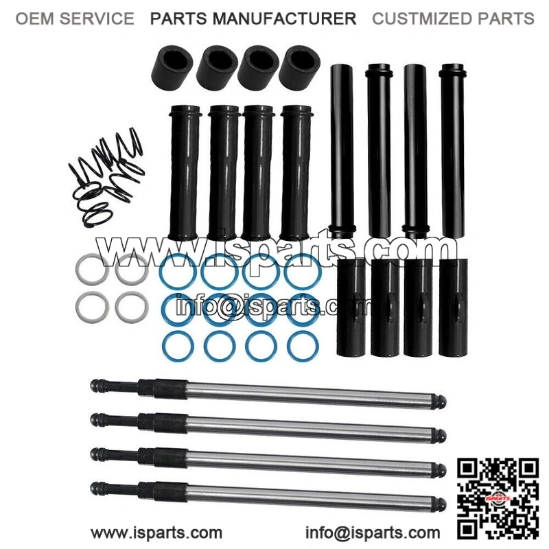 Adjustable Pushrods & Black Push Rod Covers Kit ?C for Harley Twin Cam 99-17