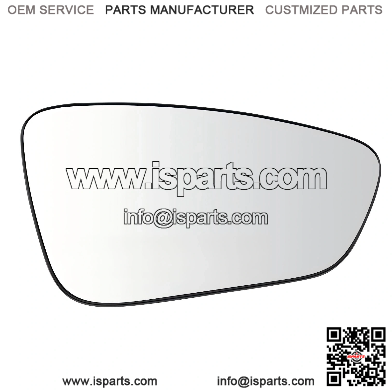 Clear Snap On Passenger Side Mirror Glass - Compatible with 2015-2017 Chrysler 200 (CH1325188)