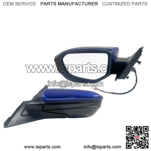 Left Driver Side Door Mirror for 2016-2021 Honda Civic LX SE Sport, Power Mirror Adjust, Manual Fold, Non-Heated, Match to Aegean Blue Metallic Pearl, Replace 76258-TBA-A02ZA