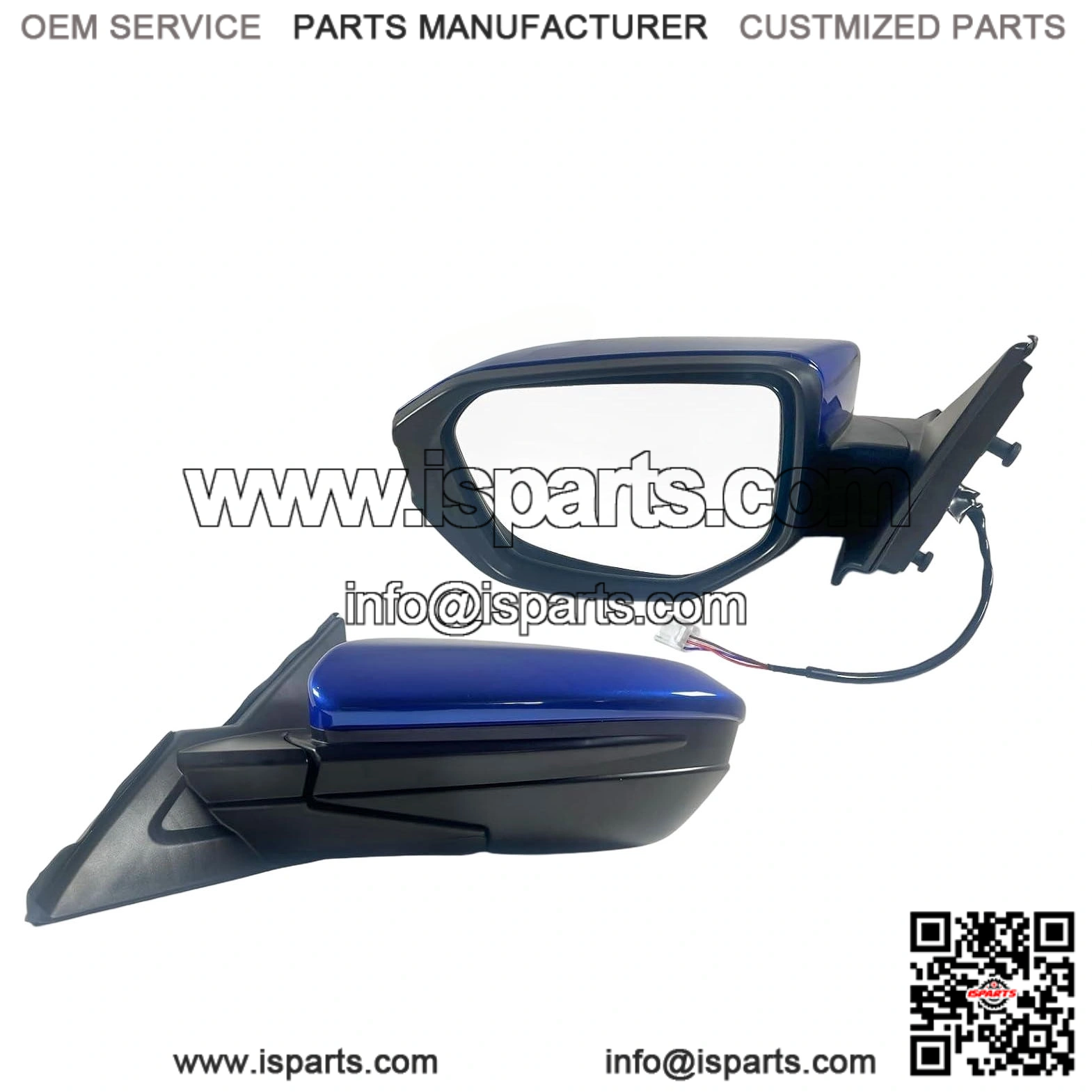 Left Driver Side Door Mirror for 2016-2021 Honda Civic LX SE Sport, Power Mirror Adjust, Manual Fold, Non-Heated, Match to Aegean Blue Metallic Pearl, Replace 76258-TBA-A02ZA