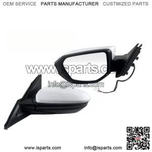Left Driver Side Door Mirror for 2016-2021 Honda Civic LX SE Sport, Power Mirror, Manual Folding, Non-Heat, Match to Taffeta White, Replace 76258-TBA-A02ZA, HO1320283 (3 Pins)