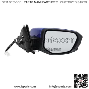 Passenger Side Mirror Compatible with 2016-2021 Honda Civic Sedan/Coupe/Hatchback Lx/Ex/Sport, Power Heated with View Camera, Blue
