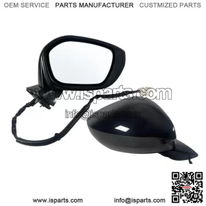 Right Passenger Side Mirror Fits 2022-2026 Honda Civic Sedan/Hatchback, Power Glass, Heated, Blind Spot Detection, Manual Folding, Match to Crystal Black Pearl, Replace HO1321351 (7 Pins)