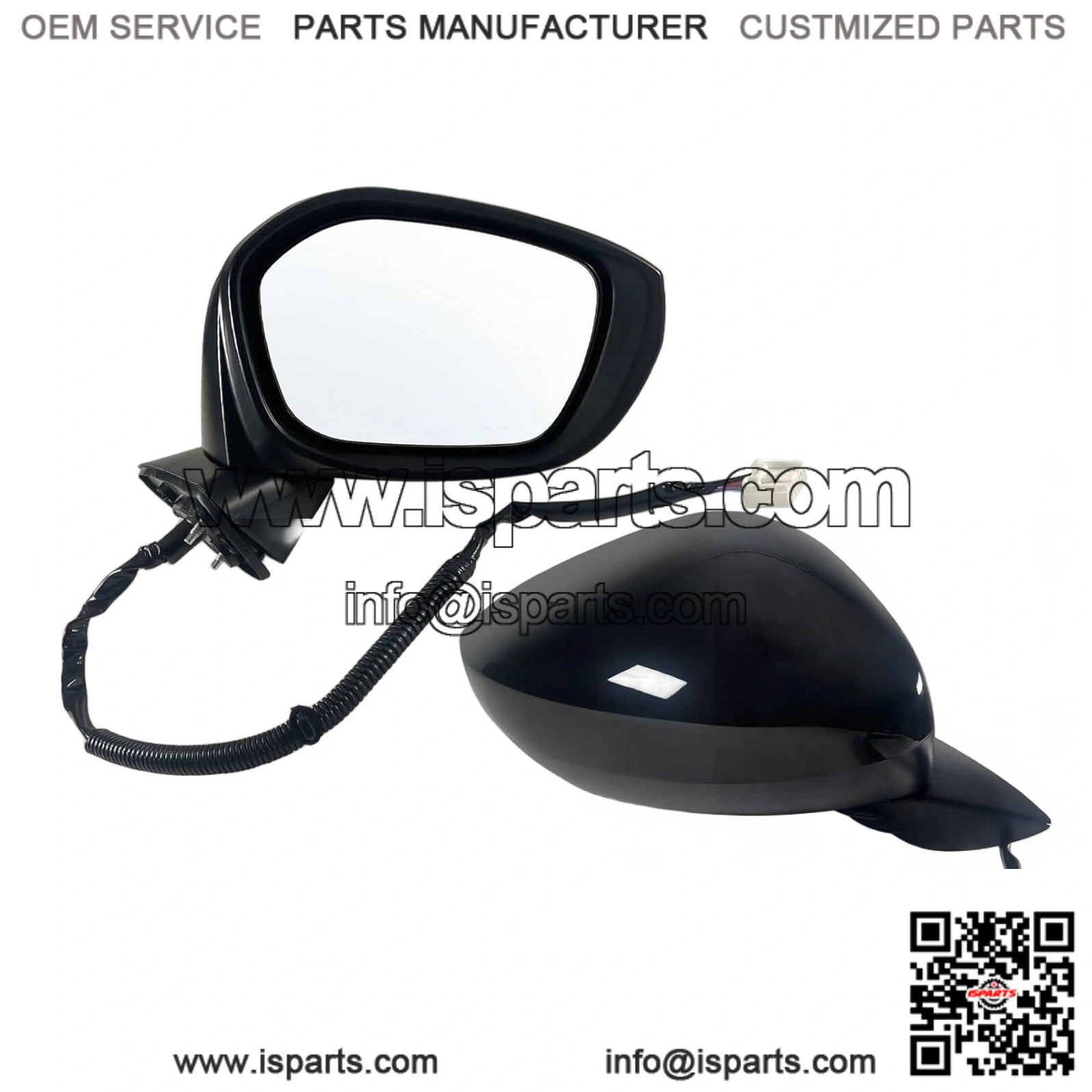 Right Passenger Side Mirror Fits 2022-2026 Honda Civic Sedan/Hatchback, Power Glass, Heated, Blind Spot Detection, Manual Folding, Match to Crystal Black Pearl, Replace HO1321351 (7 Pins)