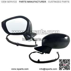 Left Driver Side Mirror Fits 2022-2026 Honda Civic Sedan/Hatchback, Power Glass, Manual Folding, Match to Crystal Black Pearl, Replace HO1320350 (3 Pins)